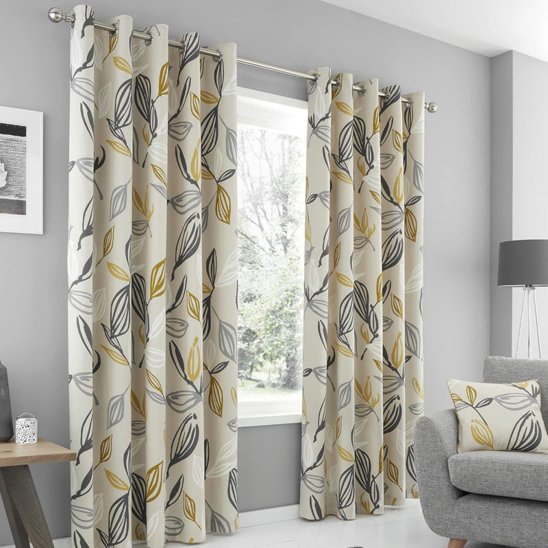 100% Cotton Room Darkening Curtain Panel Pair