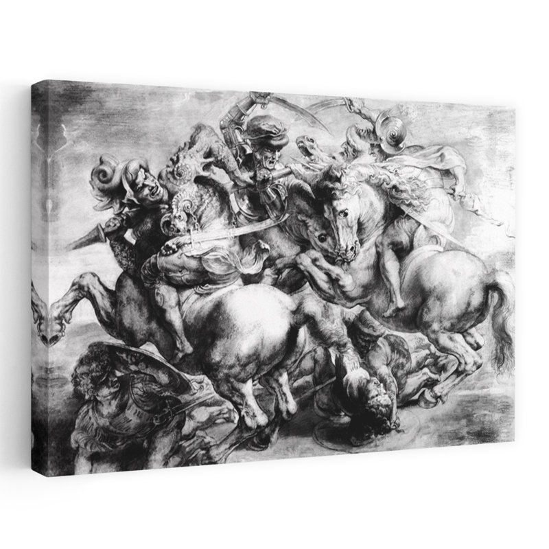 La bataille d'Anghiari, reproduction d'art classique classique, H 40 po x l 60 po