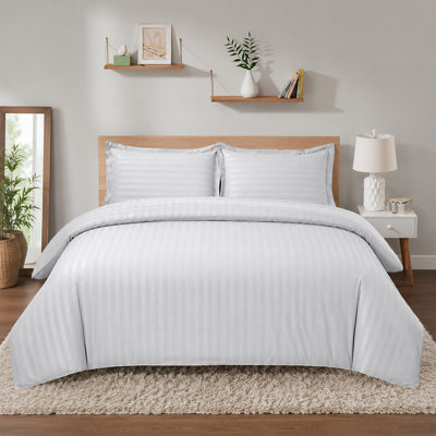 Imperial Homeware London Microfiber Striped Duvet Cover Set with Pillowcases Included