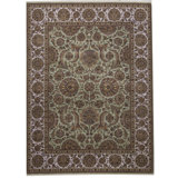 Trinity Wool Oriental Area Rug in Brown/Ivory/Green