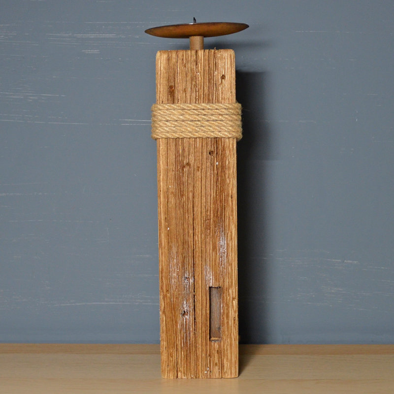 Wood Fireplace Candlestick