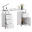 Bureau à ongles 47 po pour Nail Tech - Table de manucure avec tiroirs / repose-poignets / roues verrouillables, station de clouage résistante à l'acétone