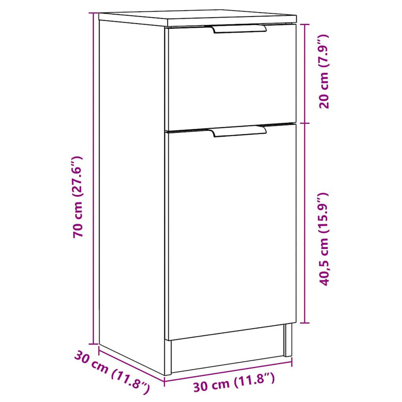 Jinat 1 -Drawer 1 -Door Accent Cabinet, Old Wood