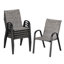 Chaises de salle à manger de patio peu encombrantes, ensemble moderne en métal textilène pour la terrasse