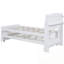 Lit plateforme simple avec tête de lit à DEL avec rangement, lit gigogne simple et 3 tiroirs