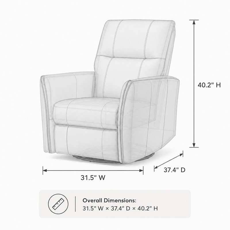 Fauteuil inclinable électrique pivotant de 31,5 po Coamhan, Tan