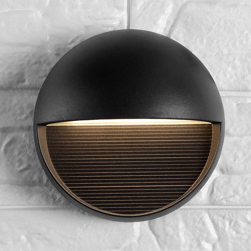 Plafonnier encastré d’extérieur à del Khalid, Noir mat