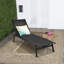 Chaise longue de patio Heroux Patiojoy avec dossier réglable à 6 positions et tissu respirant noir-1905887936