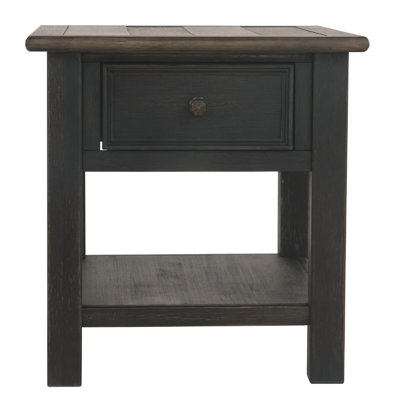 Kaelea Solid Wood Top End Table with Storage