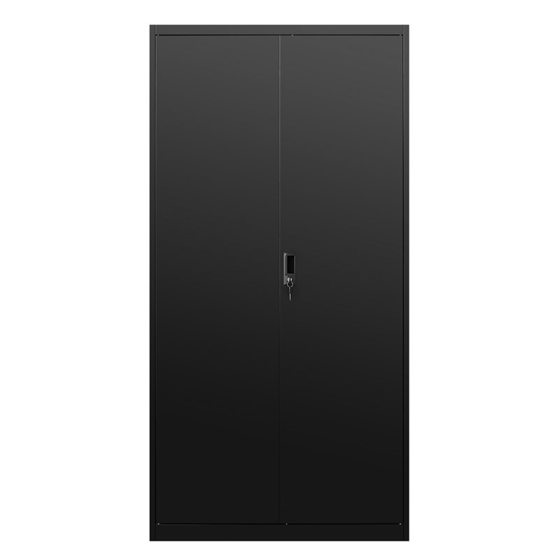 Garde-robe en métal avec serrure et tringle, armoire noire pour la chambre à coucher, étagères réglables, rangement à l'épreuve de la chambre à coucher, rembourrage