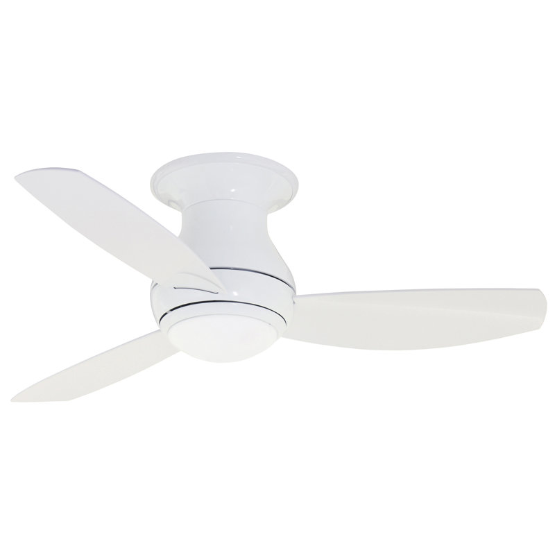 Ventilateur de plafond encastré à DEL à 3 pales avec télécommande et ensemble d'éclairage inclus, Blanc électroménager