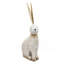 Figurine 11 x 5,7 x 24,8 po en forme de lapin en magnésium blanc avec oreilles en fer doré