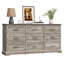 Commode à 9 tiroirs de 62,99 po, commode de chambre moderne avec poignées en métal et base renforcée-1453258295