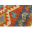 Tapis beige / bleu / orange en laine noué à la main 2 pi 2 po x 2 pi 11 po Madelin