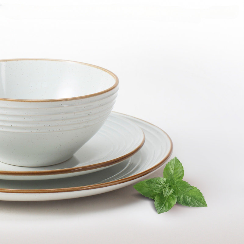 Piece Stoneware Dinnerware Set - Service for 4, White