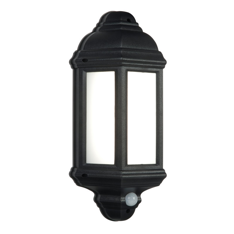 Runyan Integrated LED Outdoor Wall Lantern with Dusk to Dawn, Matte Black