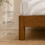 Luca solid wood boucle upholstered headboard bed frame-131499533-131499531
