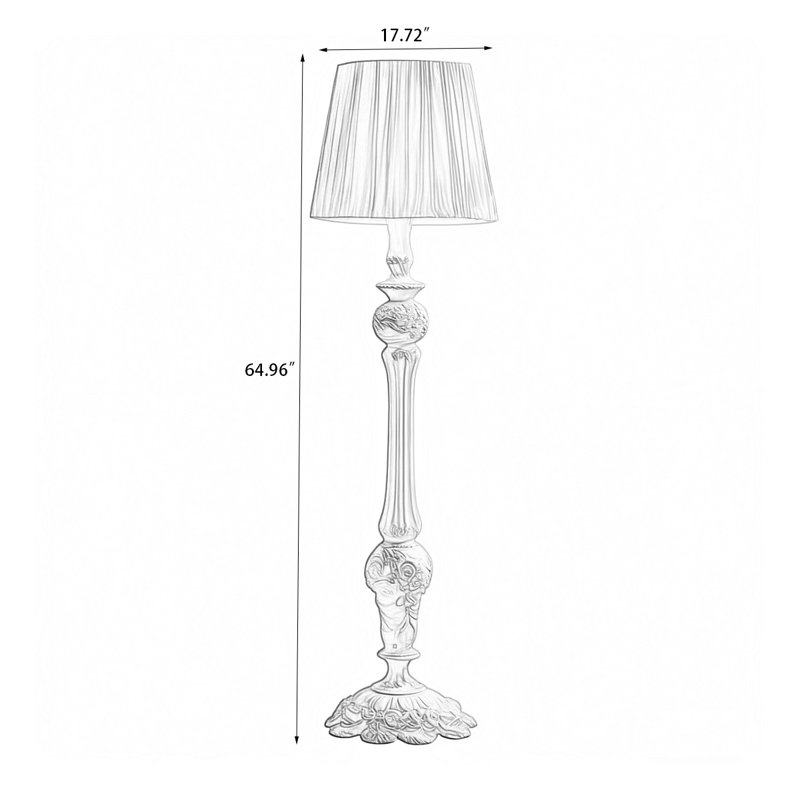 White Resin+Fabric Free form Floor Lamps