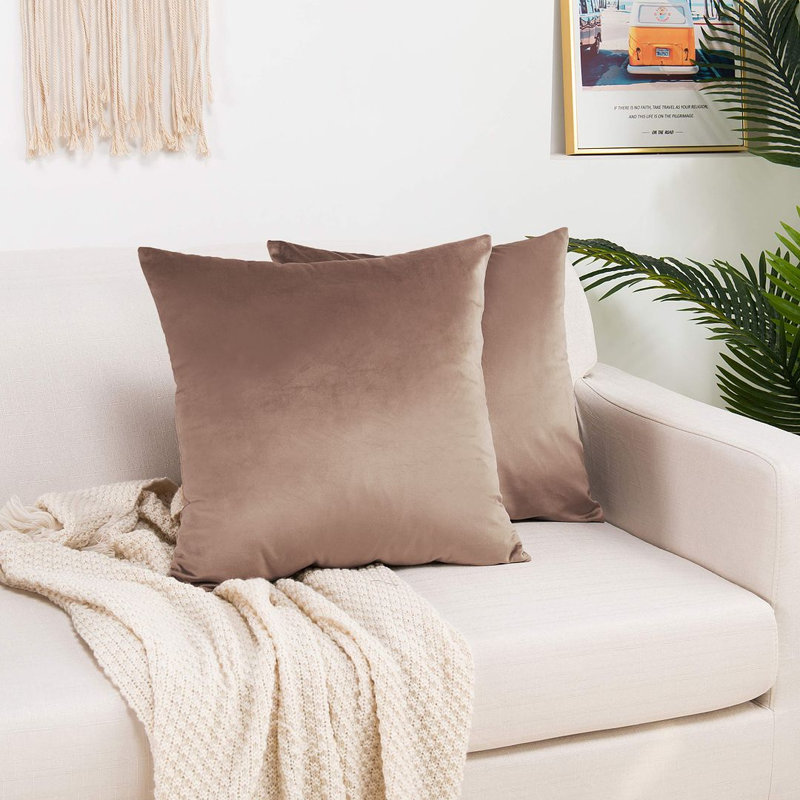 Shiny Velvet Pillow Cover, H 12 po x l 20 po, Forme rectangulaire, Papier de riz