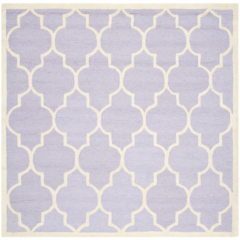 Cannen Hand Tufted Wool Geometric Rug, Square 6'