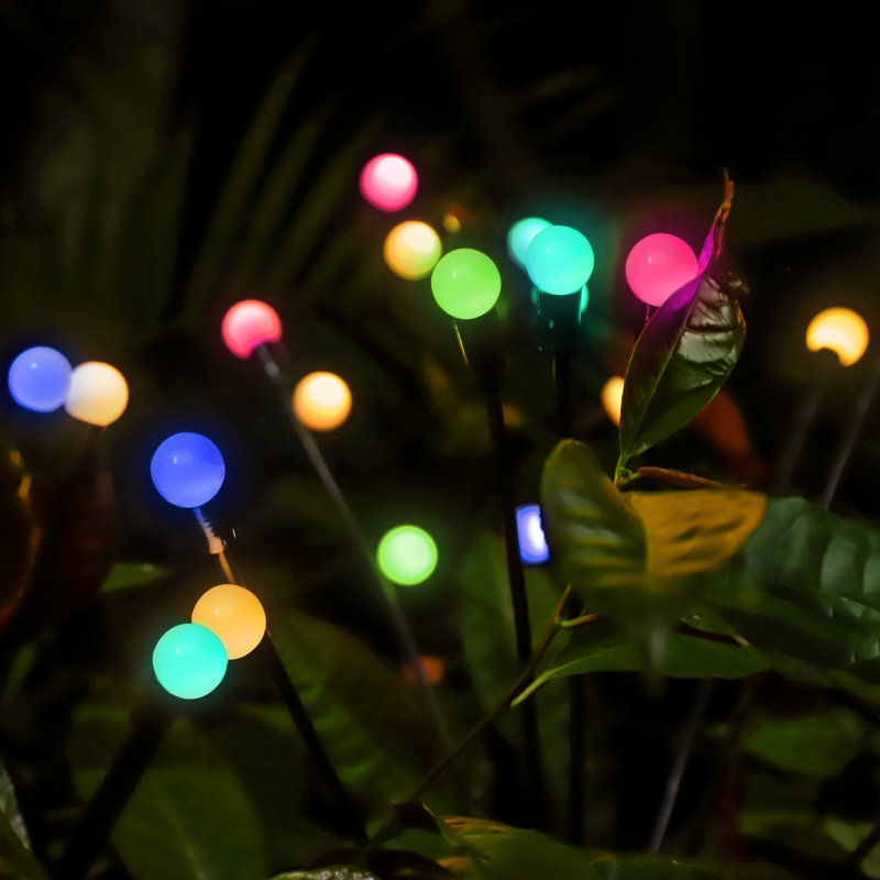 8 lumières de jardin à énergie solaire se balançant - se balançant lorsque le vent souffle, lumière de sentier, Multicolore