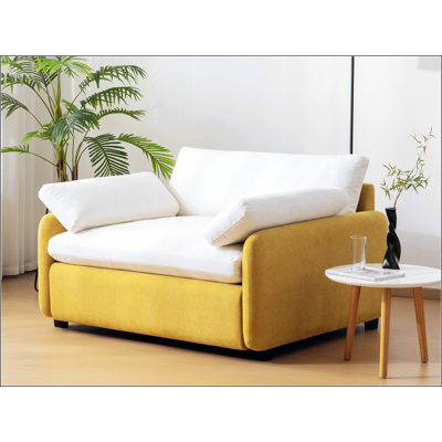 Fauteuil simple surdimensionné en chenille, siège large et profond, fauteuil rembourré moderne et confortable pour le salon et l’appartement