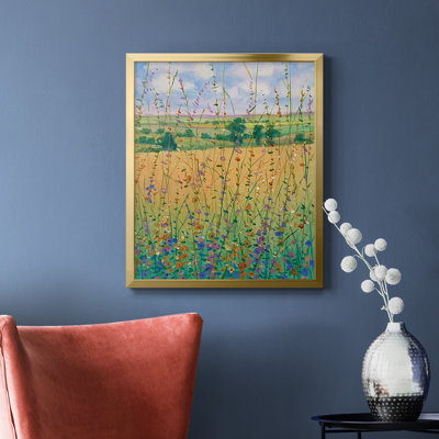 Toile encadrée de qualité supérieure Wildflower Path II - prête à être accrochée