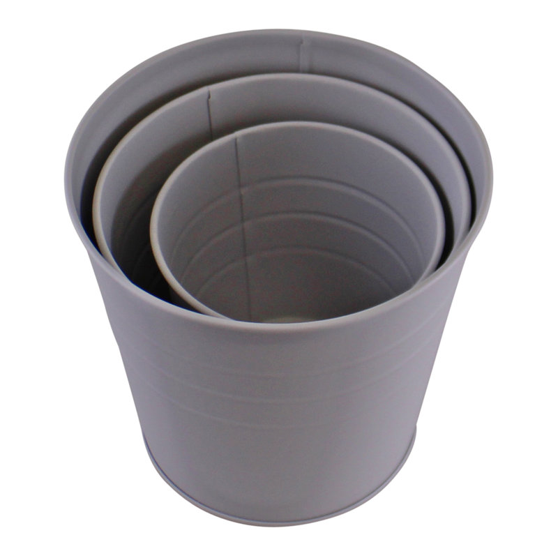 Shroyer Metal Pot Planter, Grey