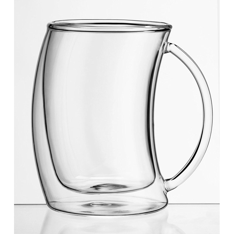 Caleo 10-Ounce Double Wall Insulated Glass Coffee Mugs - Set of 2