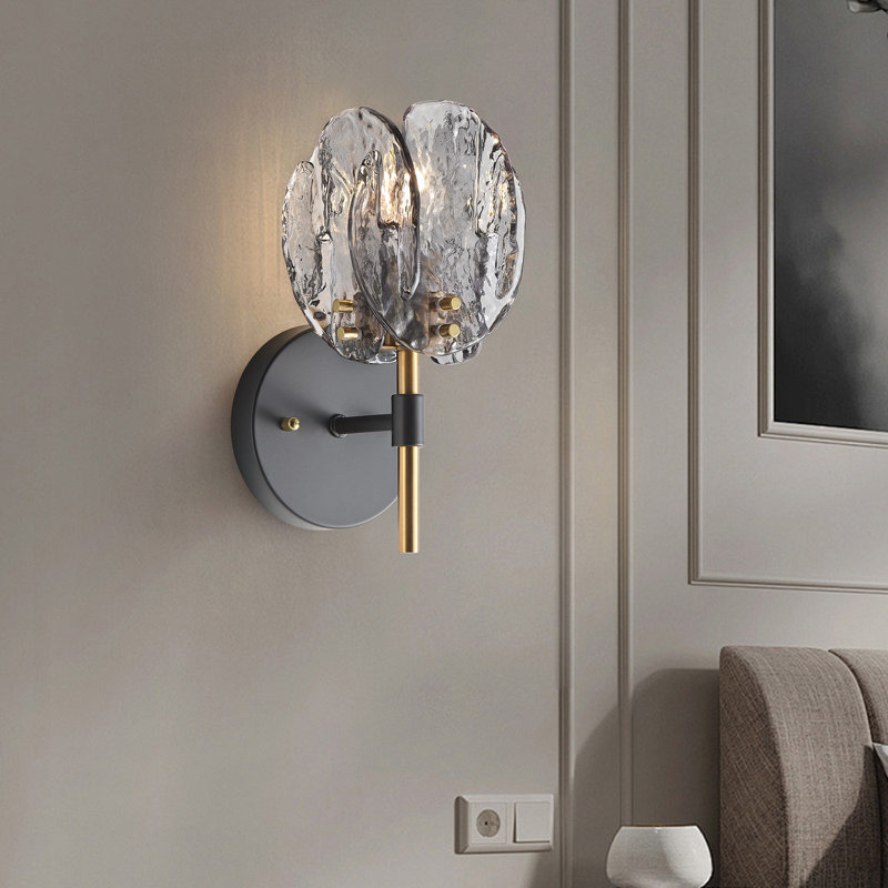 1-Smoke gray dimmable glass iron wall lamp