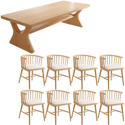 Modern simple solid wood rectangular table set