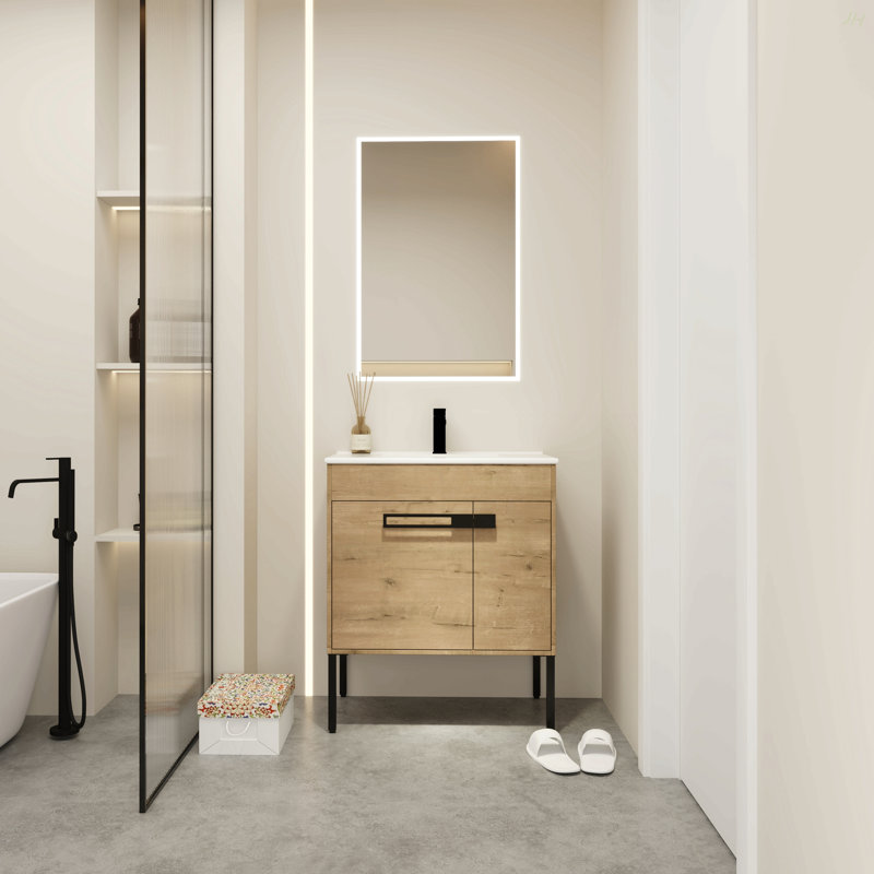 Meuble-lavabo de 30 pouces avec lavabo, meuble-lavabo autoportant ou flottant