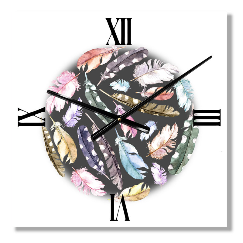 Horloge murale plumes en cercle, Moyen