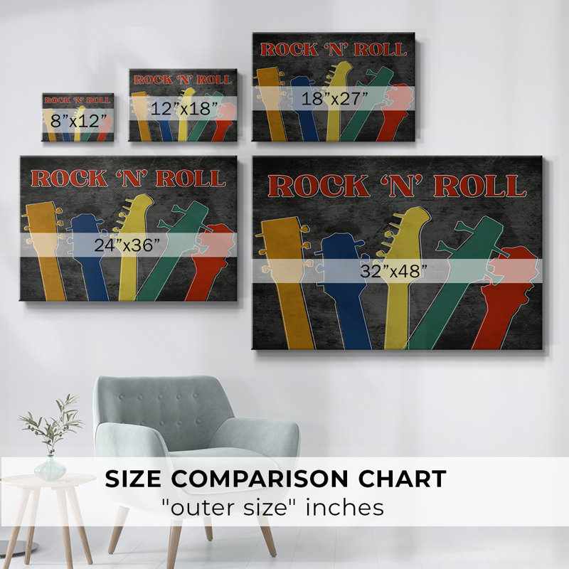 Toile tendue Rock and Roll-Gallery, H 8 po x l 12 po