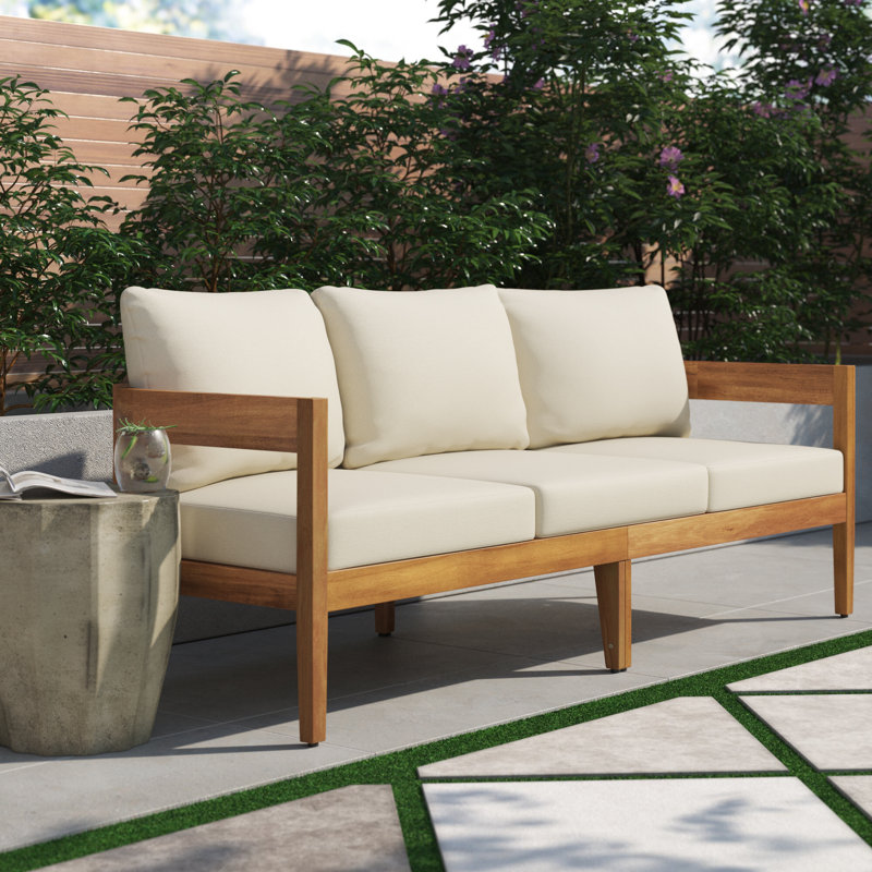 76.5'' Wide Straight Patio Sofa with Cushions
