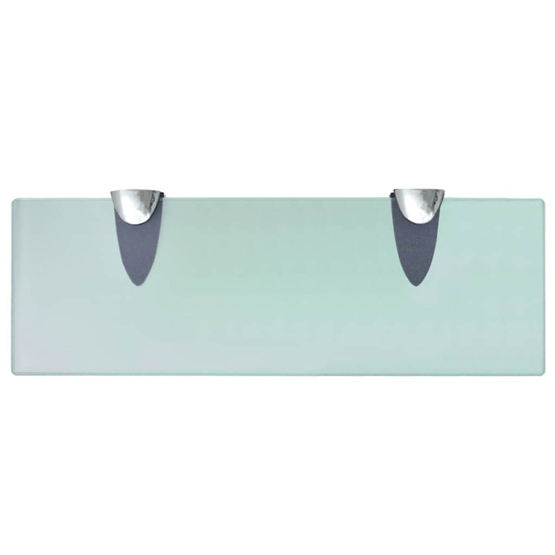 Tablette murale flottante avec supports à pince en verre trempé, Transparent, H 0,3 po x l 3,9 po x L 11,8 po