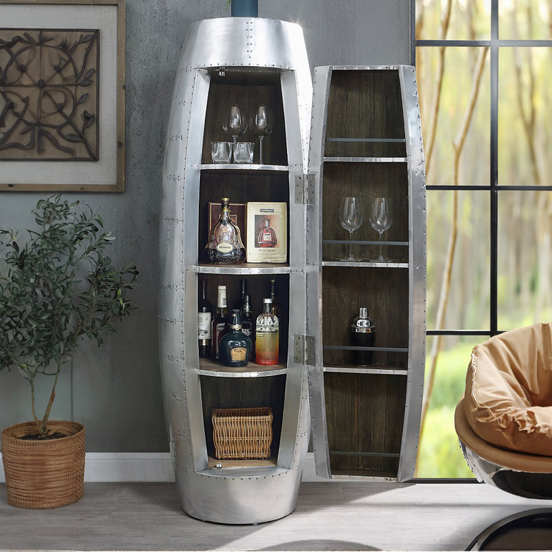 Armoire d'appoint ACME Brancaster, finition chêne et aluminium
