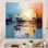 «Yellow and Blue Lake Landscapeexpressions», reproduction d'art abstrait mural