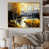 Toile avec cadre flottant or