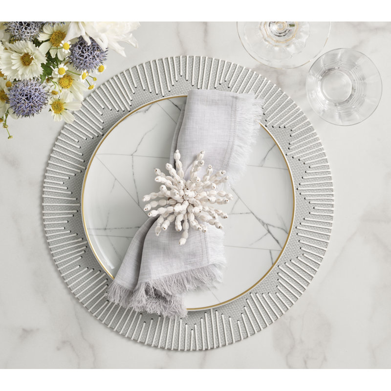 Chambray Fringe Napkin, Gray