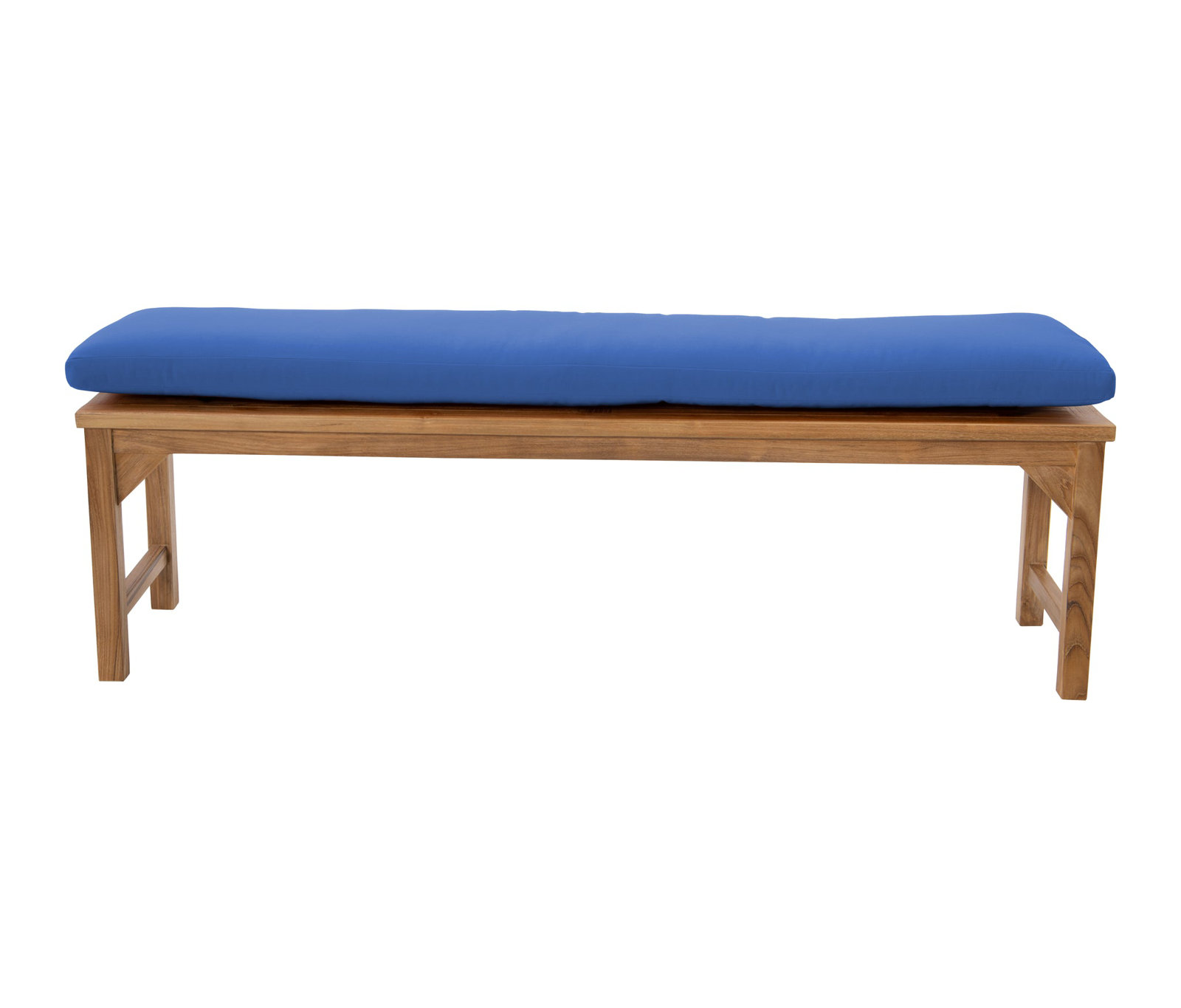 Velay Teak Outdoor Bench, 18" H x 60" W x 15.25" D, Sapphire