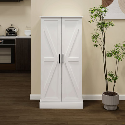 Armoire de cuisine 50 po à DEL, buffet autoportant avec 2 portes avec supports et 2 tablettes réglables