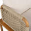Fauteuil club d'extérieur en bois d'acacia et corde avec coussins