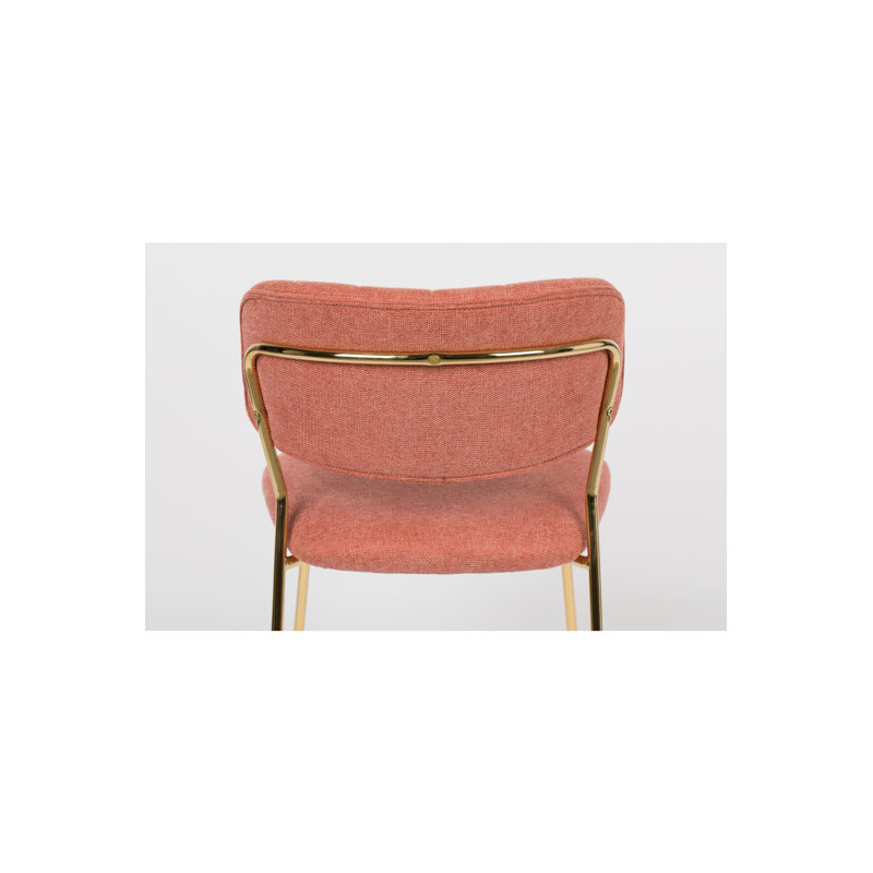 Jolien Upholstered Dining Chair, Pink, Gold