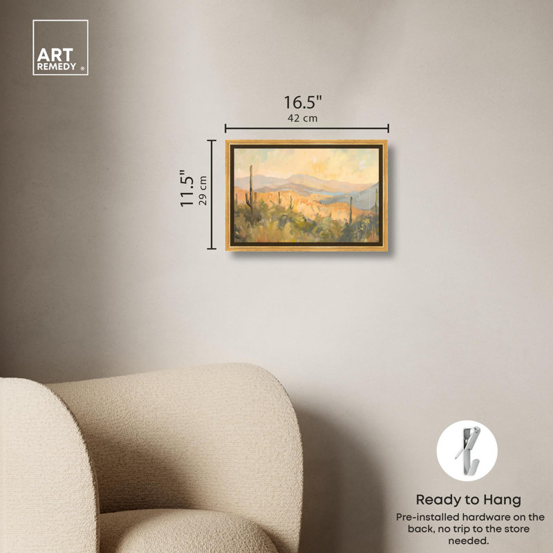 «Arizona Fields», toile classique par Art Remedy, Cadre doré, H 11 po x l 16 po