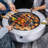 25.6" Round Fire Pit Table with Foldable Legs & Lid,  Wood Burning Fire Pit for Barbecue