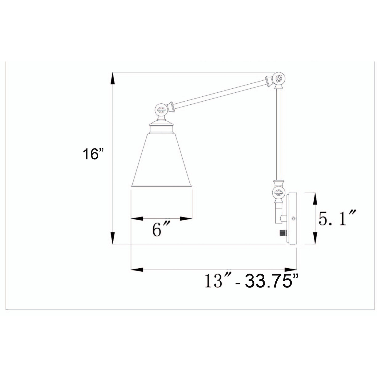 Beckham Single Light Swing Arm Sconce, Polished Nickel
