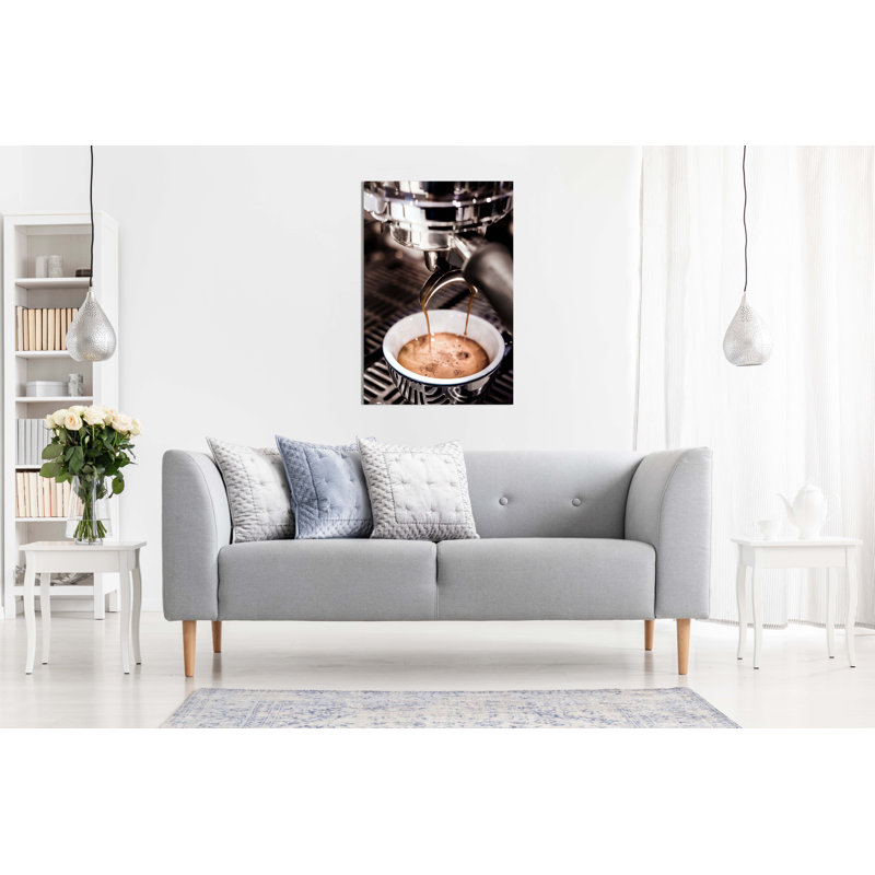 Dripping Espresso Coffee - Wrapped Canvas Print, 46cm H x 31cm W