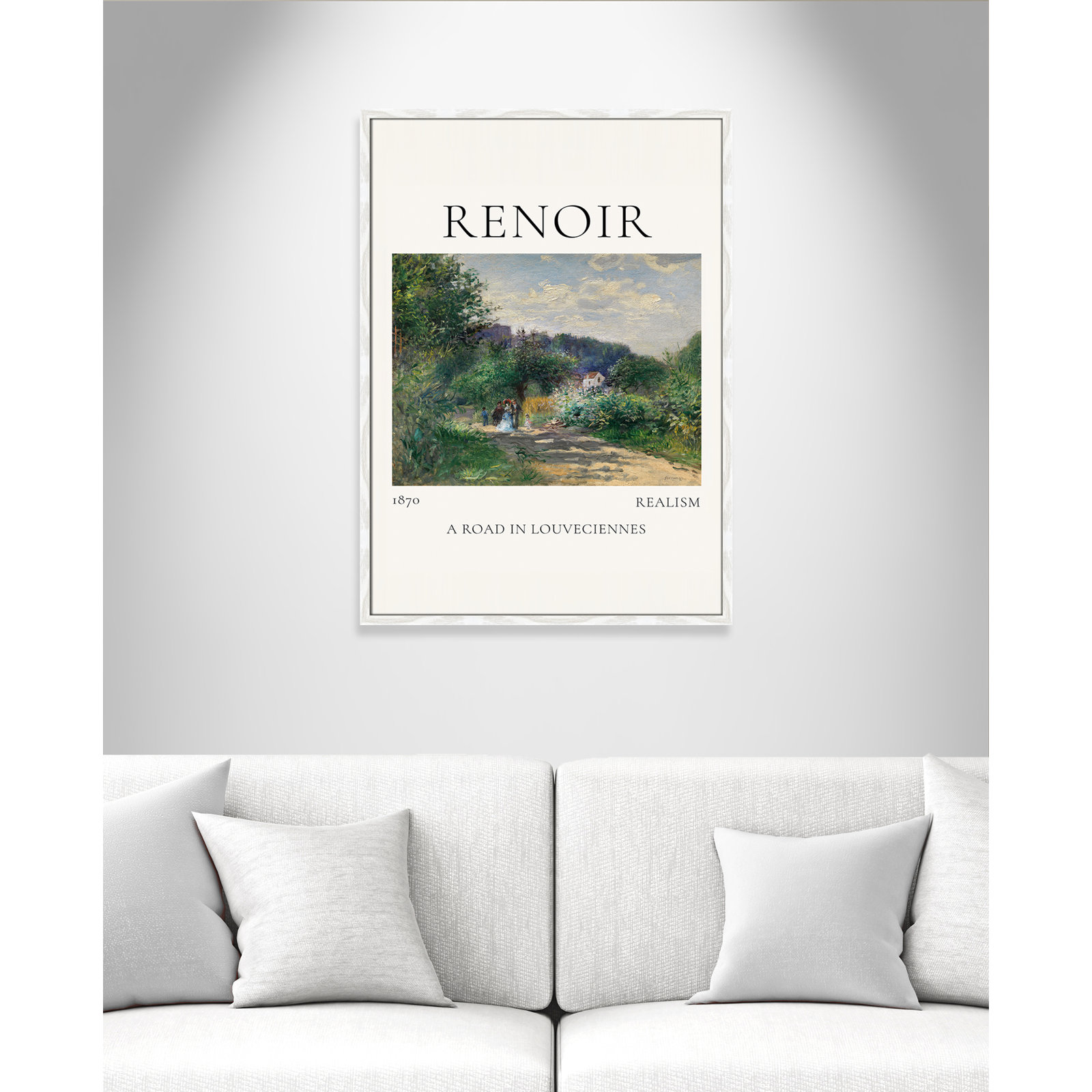 Old Masters Collection " A Road In Louveciennes " by Auguste Renoir, No, White Single Picture Frame