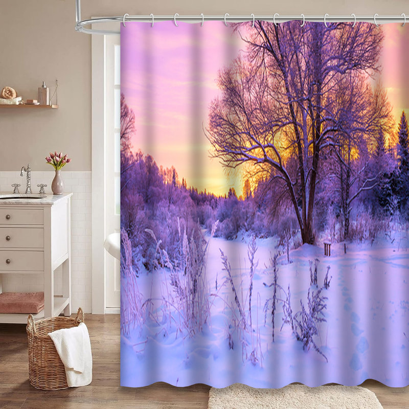 Rideau de douche avec 12 crochets, L 72 po x l 72 po